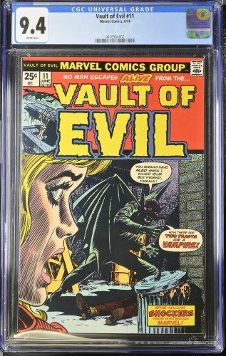 Cover Scan: Vault of Evil #11 CGC NM 9.4 White Pages - Item ID #375640