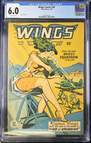 Cover Scan: Wings comics #95 CGC FN 6.0 Off White Golden Age Good Girl Art! - Item ID #375652