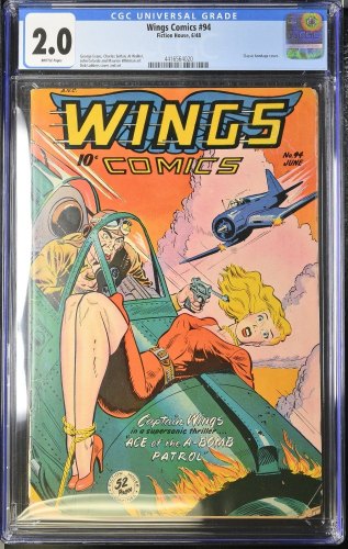 Cover Scan: Wings comics #94 CGC GD 2.0 Captain Wings! Classic Bondage Cover! - Item ID #375658