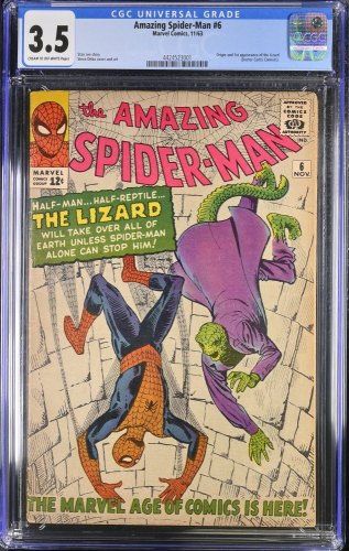 Cover Scan: Amazing Spider-Man (1963) #6 CGC VG- 3.5 1st Full Appearance of Lizard! - Item ID #376495