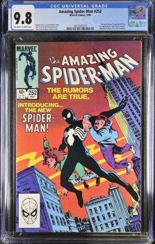 Cover Scan: Amazing Spider-Man #252 CGC NM/M 9.8 1st Appearance Black Costume! - Item ID #379550