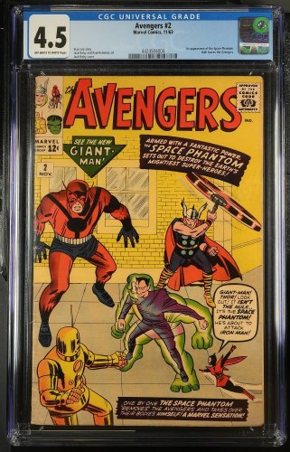Cover Scan: Avengers #2 CGC VG+ 4.5 1st Space Phantom Hulk Leaves! Jack Kirby! - Item ID #380073