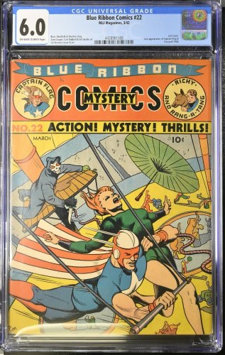 Cover Scan: Blue Ribbon Comics #22 CGC FN 6.0 Last Issue and last Captain Flag until 1966! - Item ID #384059