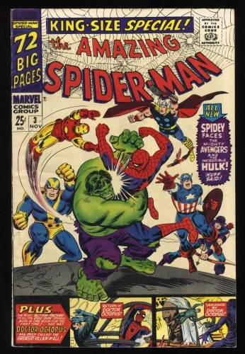 Cover Scan: Amazing Spider-Man Annual #3 FN/VF 7.0 Captain America Hulk! - Item ID #425398