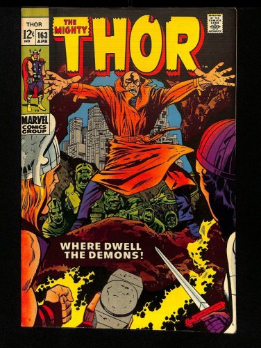 Cover Scan: Thor #163 VF 8.0 2nd Adam Warlock! Cameo! Jack Kirby Art! - Item ID #433726