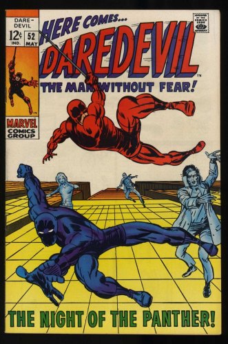 Cover Scan: Daredevil #52 VF/NM 9.0 Black Panther Appearance! Barry Smith Cover! - Item ID #434415