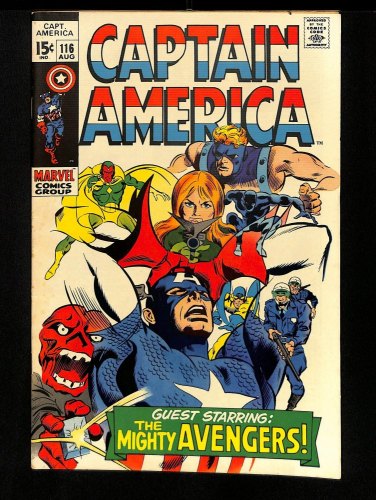 Cover Scan: Captain America #116 VF 8.0 Red Skull Avengers! - Item ID #434516