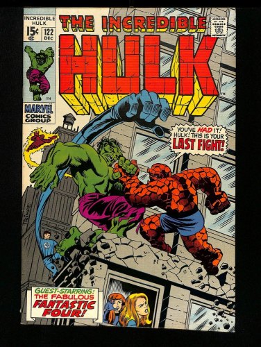 Cover Scan: Incredible Hulk #122 VF+ 8.5 Hulk Thing Battle! Fantastic Four! - Item ID #434694