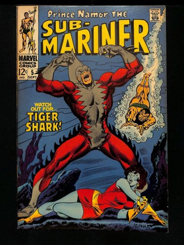 Cover Scan: Sub-Mariner #5 VF 8.0 1st Appearance Tiger Shark! Roy Thomas! - Item ID #434704