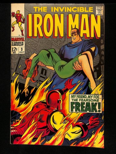 Cover Scan: Iron Man #3 VF 8.0 Art by Johnny Craig! Return of the Freak! - Item ID #435315