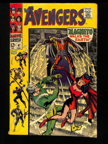 Cover Scan: Avengers #47 FN/VF 7.0 1st App. Dane Whitman! Magneto! Black Knight! - Item ID #435317