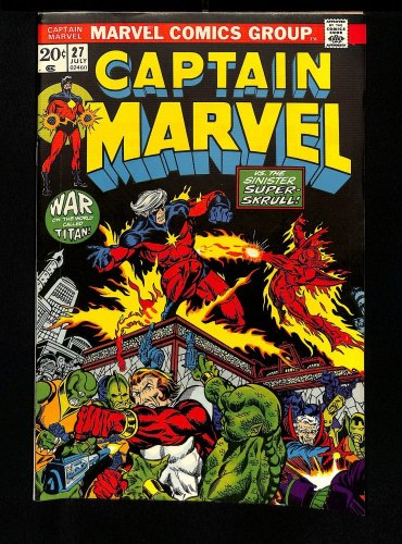 Cover Scan: Captain Marvel #27 VF/NM 9.0 3rd Thanos! 1st Starfox! - Item ID #436006