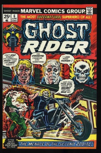 Cover Scan: Ghost Rider #6 NM 9.4 Menace of the Zodiac! John Romita! - Item ID #436341