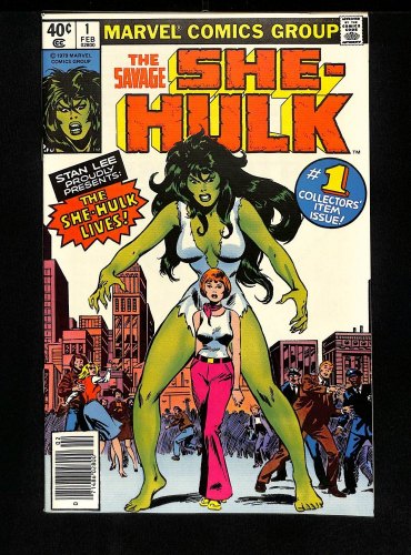 Cover Scan: Savage She-Hulk (1980) #1 NM 9.4 Newsstand Variant Origin and 1st Appearance! - Item ID #437868