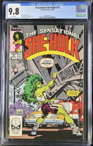 Cover Scan: Sensational She-Hulk #10 CGC NM/M 9.8 White Pages - Item ID #439304