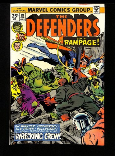 Cover Scan: Defenders #18 VF- 7.5 1st Appearance Full Wrecking Crew! Rampage! - Item ID #440434