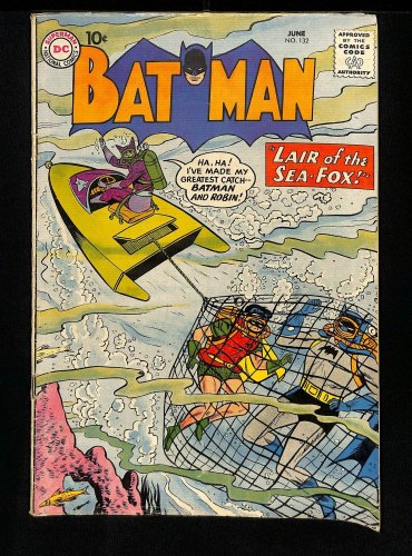 Cover Scan: Batman #132 VG/FN 5.0 Sheldon Moldoff Cover! Sea Fox! Robin! - Item ID #440897