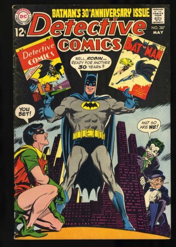 Cover Scan: Detective Comics (1937) #387 FN- 5.5 Batman 30th Anniversary Joker Penguin! - Item ID #446320