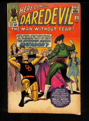 Cover Scan: Daredevil #5 GD/VG 3.0 1st Appearance of Matador!! Stan Lee! - Item ID #448526