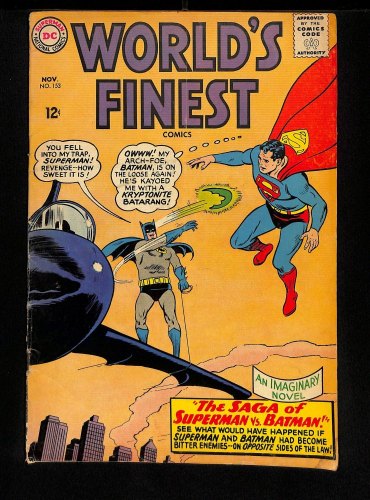 Cover Scan: World's Finest Comics #153 VG+ 4.5 Batman Slaps Robin Meme! - Item ID #448882