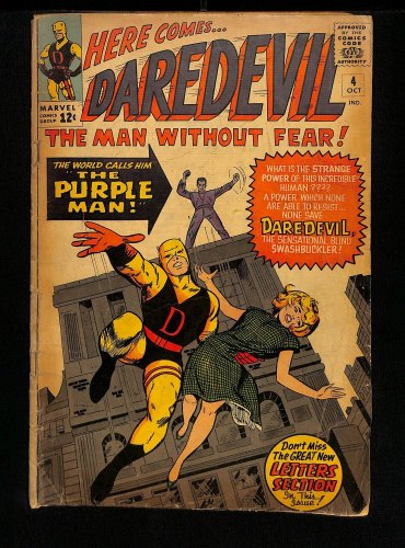 Cover Scan: Daredevil #4 GD/VG 3.0 1st Appearance Killgrave, the Purple Man! - Item ID #448974