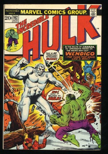 Cover Scan: Incredible Hulk (1962) #162 VF- 7.5 1st Appearance of Wendigo! - Item ID #449993