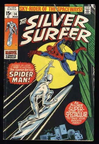 Cover Scan: Silver Surfer #14 VG/FN 5.0  Appearance of Amazing Spider-Man! - Item ID #450014