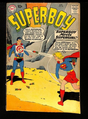Cover Scan: Superboy #80 VG+ 4.5 1st meeting with Supergirl! - Item ID #450375