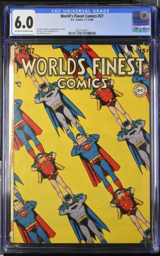 Cover Scan: World's Finest Comics #37 CGC FN 6.0 Batman! Robin! Superman! - Item ID #452376