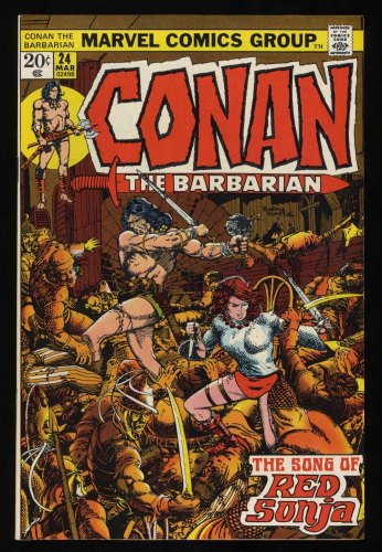 Cover Scan: Conan The Barbarian #24 NM 9.4 1st Full Appearance Red Sonja! - Item ID #456538