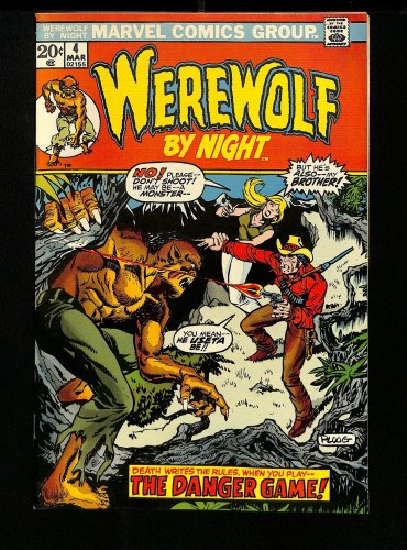 Cover Scan: Werewolf By Night #4 VF/NM 9.0 The Danger Game! Mike Ploog Cover Art! - Item ID #457647