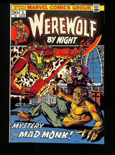Cover Scan: Werewolf By Night #3 NM 9.4 Mystery Of The Mad Monk! 1st Dragonus! - Item ID #457648