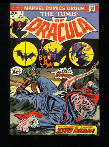 Cover Scan: Tomb Of Dracula #15 NM 9.4 Fear is the Name of the Game! Gene Colan Art! - Item ID #457664