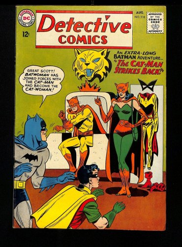 Cover Scan: Detective Comics #318 FN/VF 7.0 Batman Batwoman! Cat-Man! Ace the Bat-Hound! - Item ID #457684