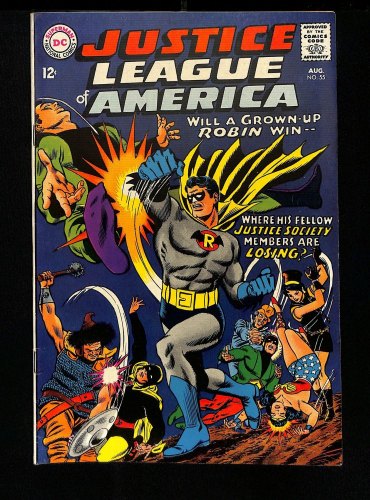 Cover Scan: Justice League Of America #55 VF- 7.5 1st GA Robin in SA! - Item ID #457708