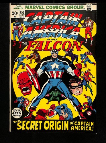 Cover Scan: Captain America #155 VF/NM 9.0 Origin Issue! - Item ID #457755