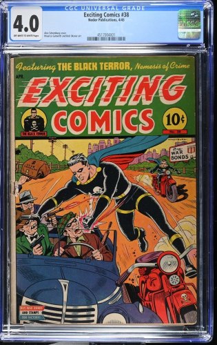 Cover Scan: Exciting Comics #38 CGC VG 4.0 Off White to White Alex Schomburg Cover! - Item ID #459155
