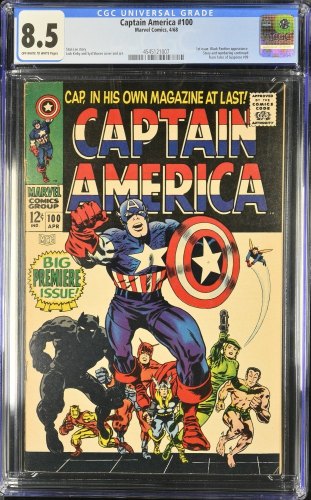 Cover Scan: Captain America #100 CGC VF+ 8.5 1st Issue! Black Panther Appearance! - Item ID #460334