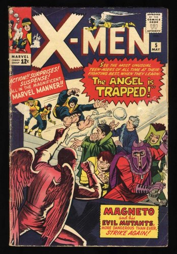 Cover Scan: X-Men #5 VG- 3.5 3rd Appearance Magneto! 2nd Scarlet Witch! - Item ID #460351