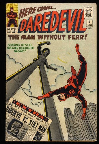 Cover Scan: Daredevil #8 FN- 5.5 1st Appearance of Stilt-Man! - Item ID #460375