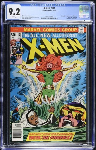Cover Scan: X-Men #101 CGC NM- 9.2 White Pages Origin and 1st Appearance of Phoenix!!! - Item ID #461026