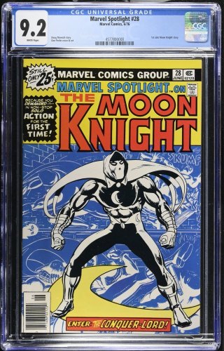 Cover Scan: Marvel Spotlight #28 CGC NM- 9.2 1st Solo Moon Knight Story! Perlin Cover! - Item ID #461030