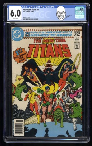 Cover Scan: New Teen Titans #1 CGC FN 6.0 Newsstand Variant George Perez Art and Cover! - Item ID #461051