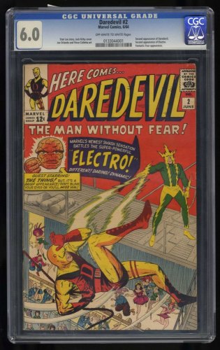 Cover Scan: Daredevil #2 CGC FN 6.0 2nd Appearance Daredevil Electro Kirby Cover! - Item ID #461067