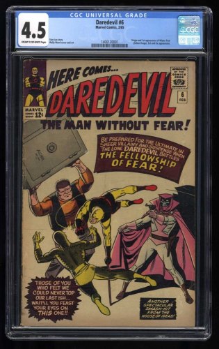 Cover Scan: Daredevil #6 CGC VG+ 4.5 1st full Appearance of Mr. Mister Fear! - Item ID #461071