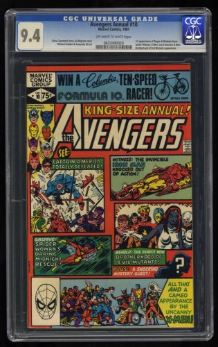 Cover Scan: Avengers Annual #10 CGC NM 9.4 Off White to White 1st App Rogue X-Men! - Item ID #461241