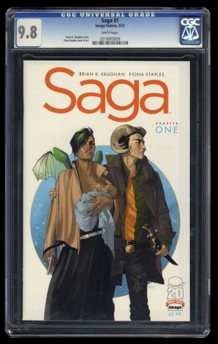 Cover Scan: Saga #1 CGC NM/M 9.8 Brian K. Vaughn Sci-fi Fantasy Comic! - Item ID #461323