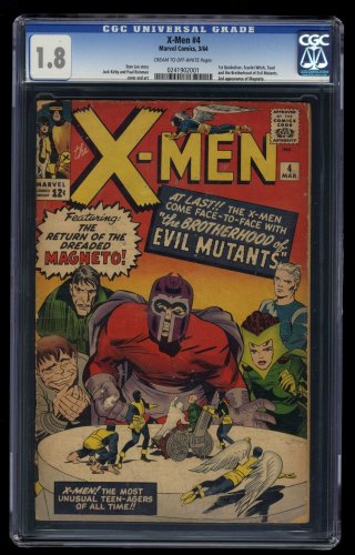 Cover Scan: X-Men #4 CGC GD- 1.8 1st Appearance Quicksilver Scarlet Witch!  - Item ID #461349