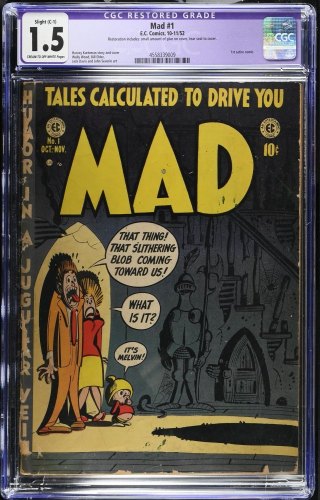 Cover Scan: Mad #1 CGC FA/GD 1.5 Cream To Off White (Restored) - Item ID #461474