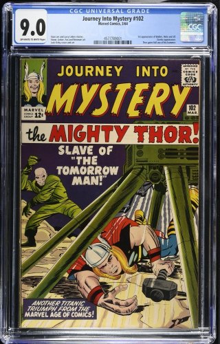 Cover Scan: Journey Into Mystery #102 CGC VF/NM 9.0 1st Appearance Sif and Hela! - Item ID #466588